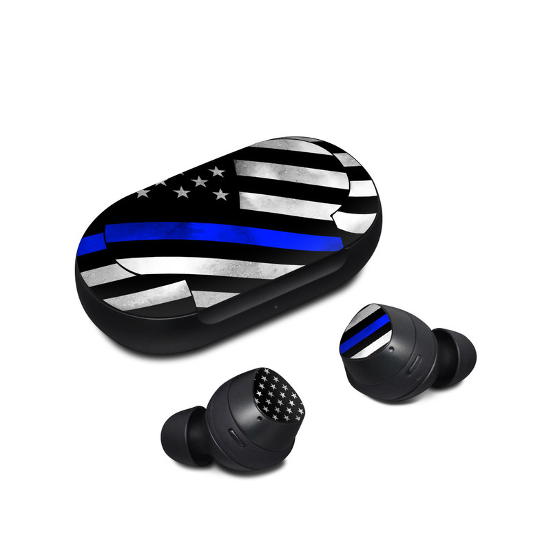 Samsung Galaxy Buds Skin design of Flag of the united states, Flag, Cobalt blue, Pattern, Line, Black-and-white, Design, Monochrome, Electric blue, Parallel, with black, white, gray, blue colors