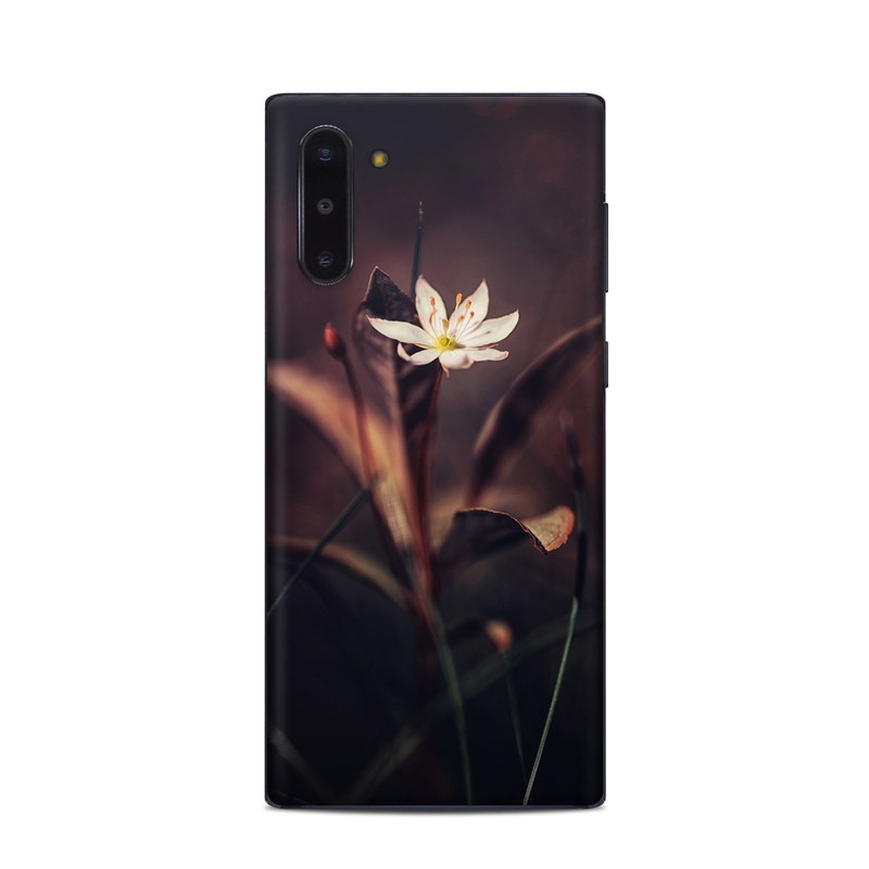 Samsung Galaxy Note 10 Skin design of Flower, Yellow, Light, Plant, Sky, Still life photography, Wildflower, Petal, Darkness, Spring with black, red colors