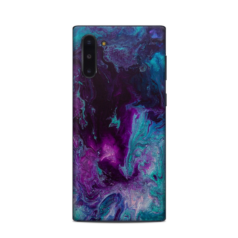 Samsung Galaxy Note 10 Skin design of Blue, Purple, Violet, Water, Turquoise, Aqua, Pink, Magenta, Teal, Electric blue, with blue, purple, black colors