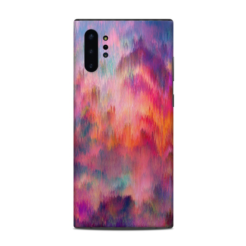 Samsung Galaxy Note 10 Plus Skin design of Sky, Purple, Pink, Blue, Violet, Painting, Watercolor paint, Lavender, Cloud, Art, with red, blue, purple, orange, green colors