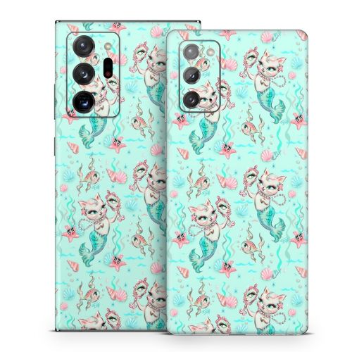 Merkittens with Pearls Aqua Samsung Galaxy Note 20 Series Skin