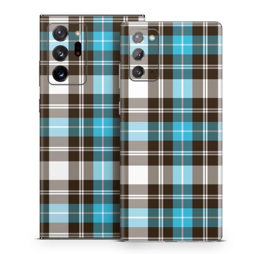 Turquoise Plaid Samsung Galaxy Note 20 Series Skin