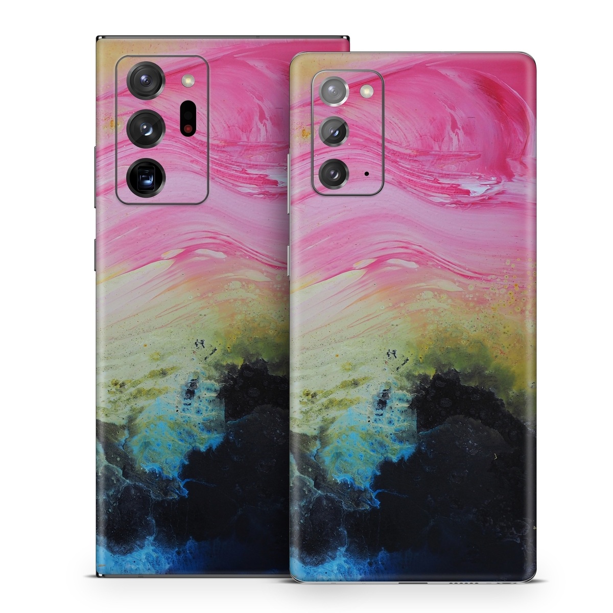 Samsung Galaxy Note 20 Series Skin design of Painting, Modern art, Acrylic paint, Art, Pink, Watercolor paint, Visual arts, Paint, Artwork, Magenta, with pink, yellow, orange, blue, black, red colors