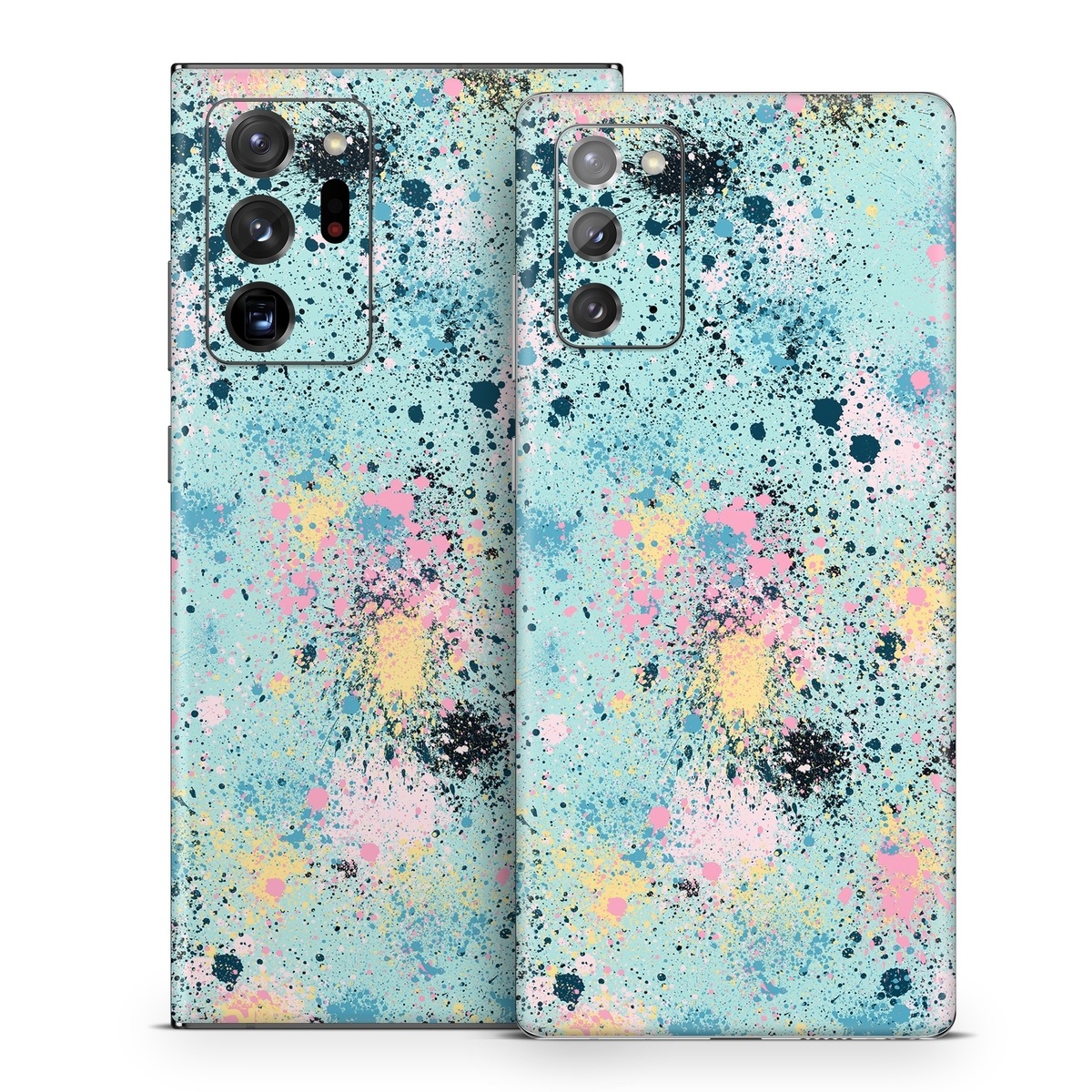 Samsung Galaxy Note 20 Series Skin design of Colorfulness, Art, Paint, Aqua, Art paint, Pattern, Tints and shades, Magenta, Electric blue, Creative arts, with blue, black, pink, yellow colors