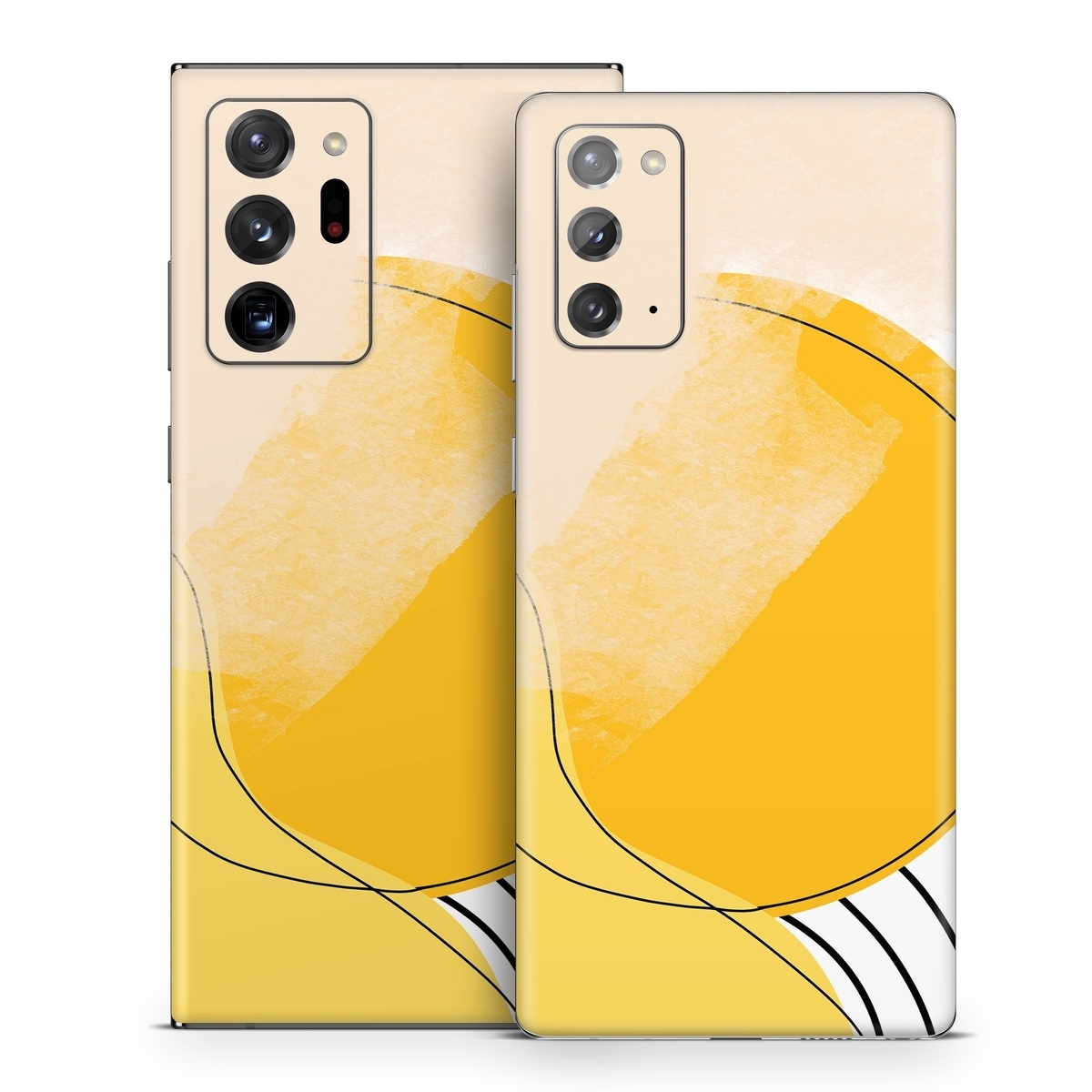 Samsung Galaxy Note 20 Series Skin design of Yellow, Line, Illustration, Graphics, with white, black, brown, yellow colors