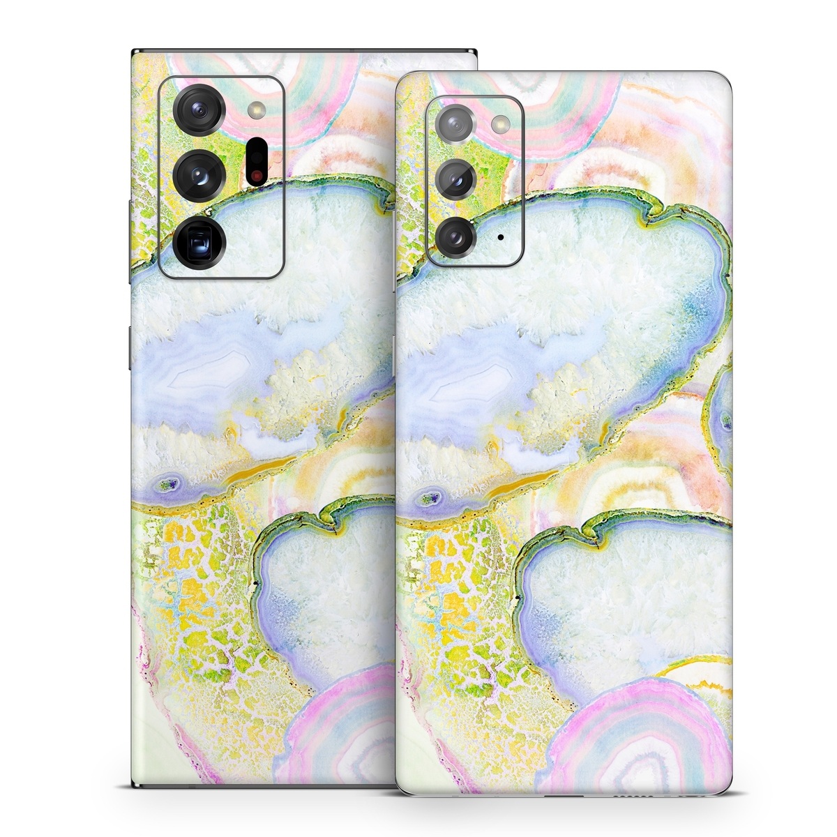Samsung Galaxy Note 20 Series Skin design of Watercolor paint, Illustration, Paint, Child art, Art, with blue, purple, green, yellow, pink colors