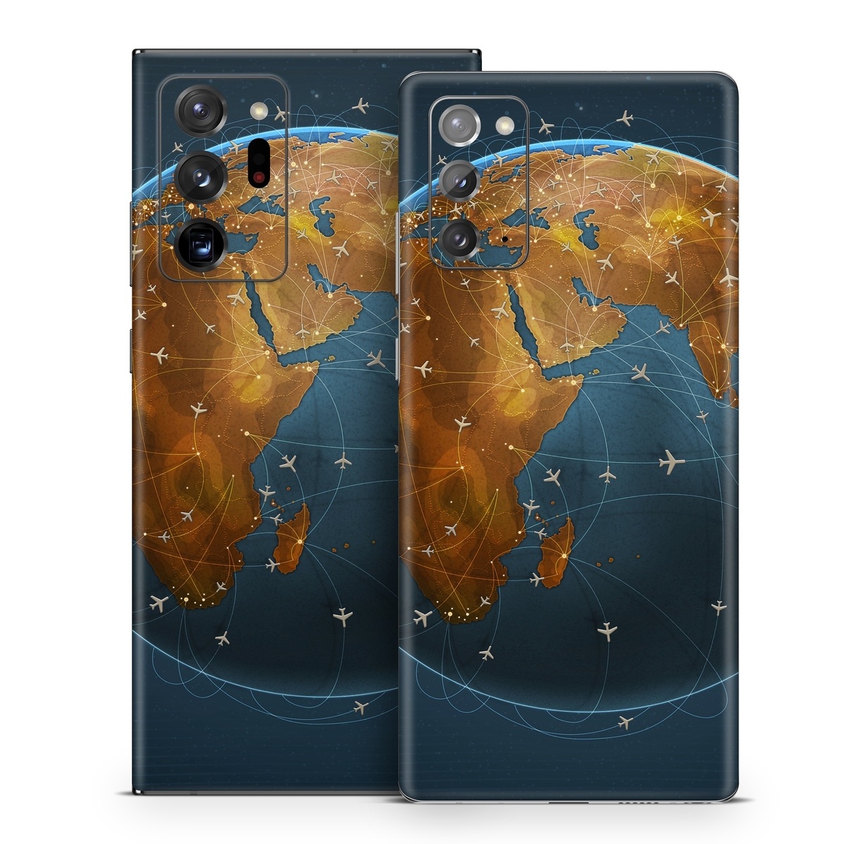 Samsung Galaxy Note 20 Series Skin design of Planet, Earth, Astronomical object, World, Atmosphere, Globe, Space, Sky, Astronomy, Circle, with blue, yellow, brown colors