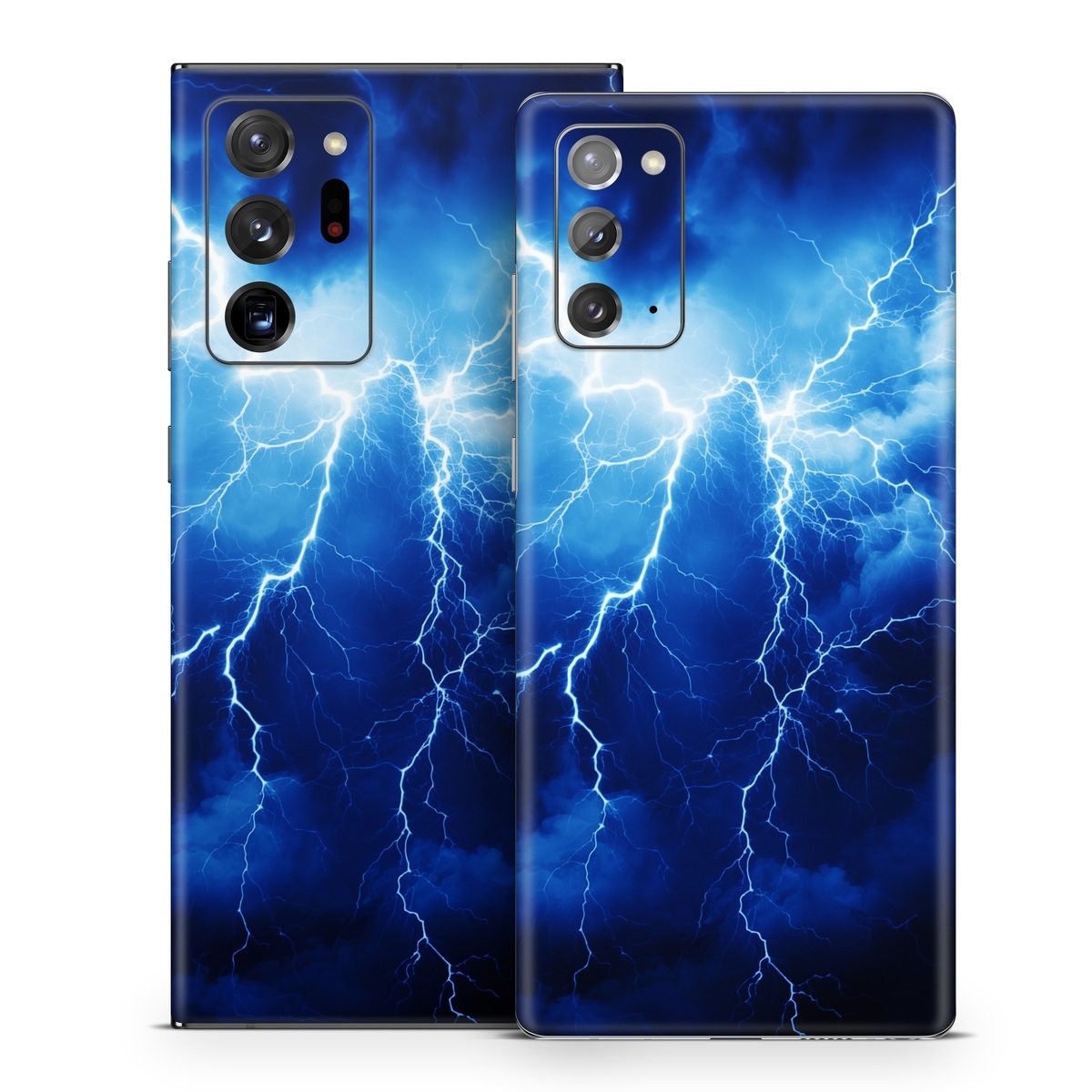 Samsung Galaxy Note 20 Series Skin design of Thunder, Sky, Atmosphere, Daytime, Cloud, Water, Lightning, Light, Azure, Natural environment, with black, blue colors