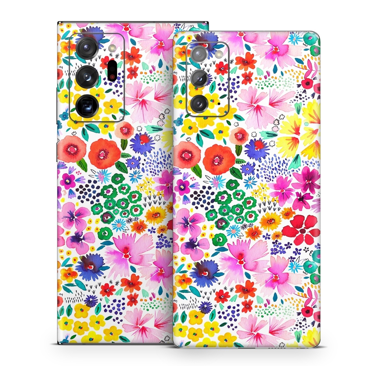 Samsung Galaxy Note 20 Series Skin design of Colorfulness, Flower, Pink, Art, Magenta, Pattern, Creative arts, Petal, Symmetry, Electric blue, with white, pink, green, red, blue, purple, yellow, orange colors