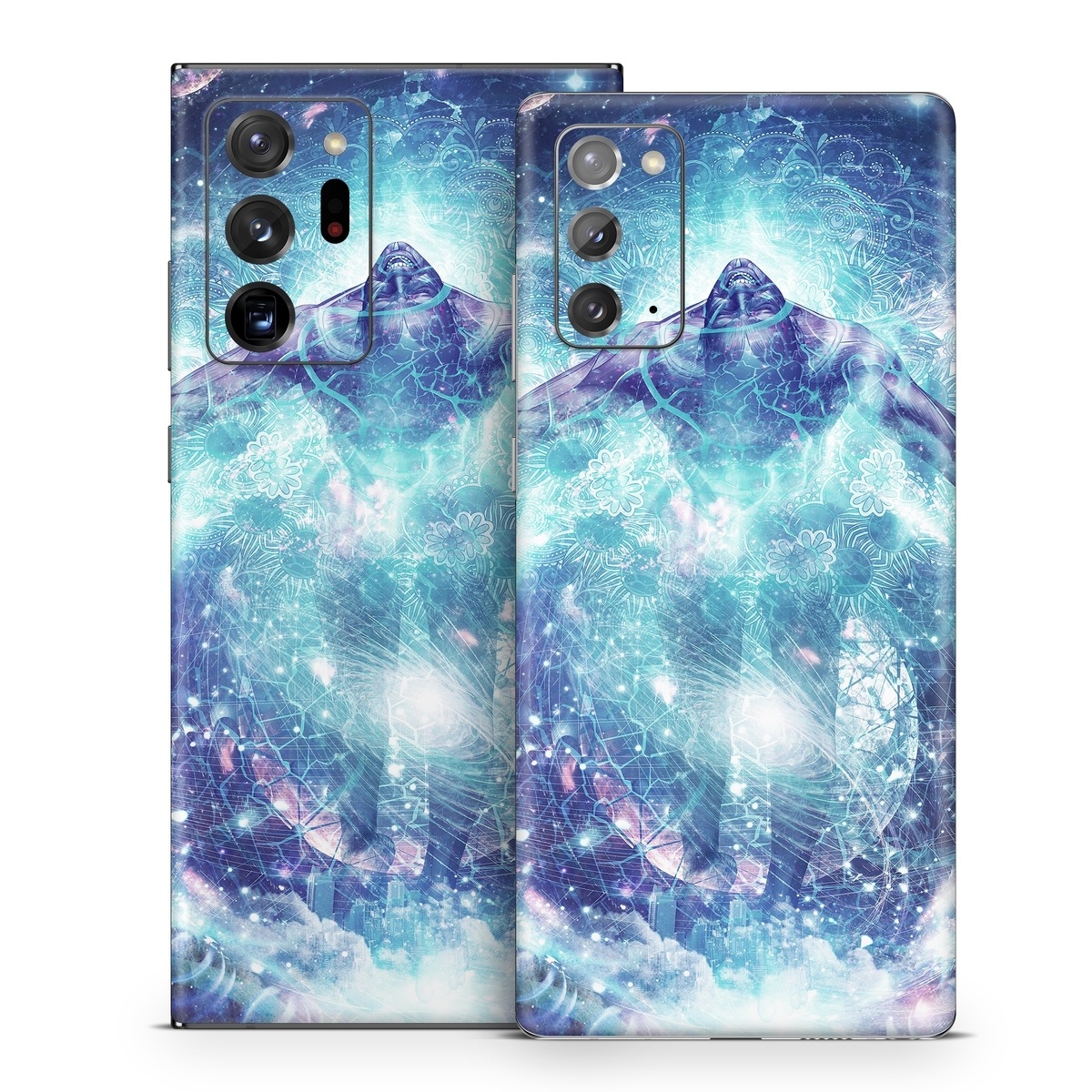Samsung Galaxy Note 20 Series Skin design of Outer space, Astronomical object, Universe, Space, Sky, Atmosphere, Fractal art, Nebula, Science, Star, with blue, black, red, yellow, white colors