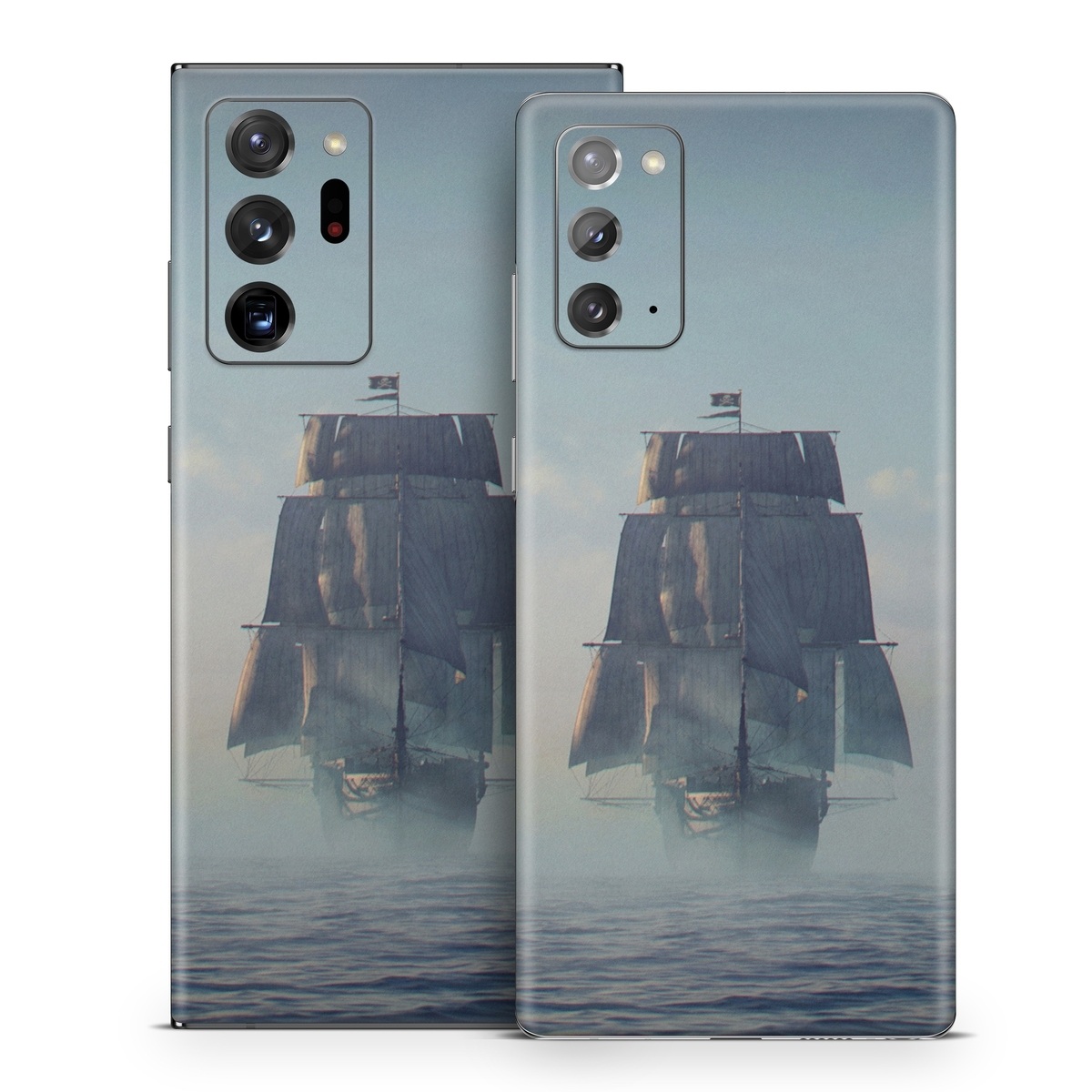 Samsung Galaxy Note 20 Series Skin design of Atmospheric phenomenon, Vehicle, Mode of transport, Watercraft, Ship, Sea, with white, blue, black, gray colors