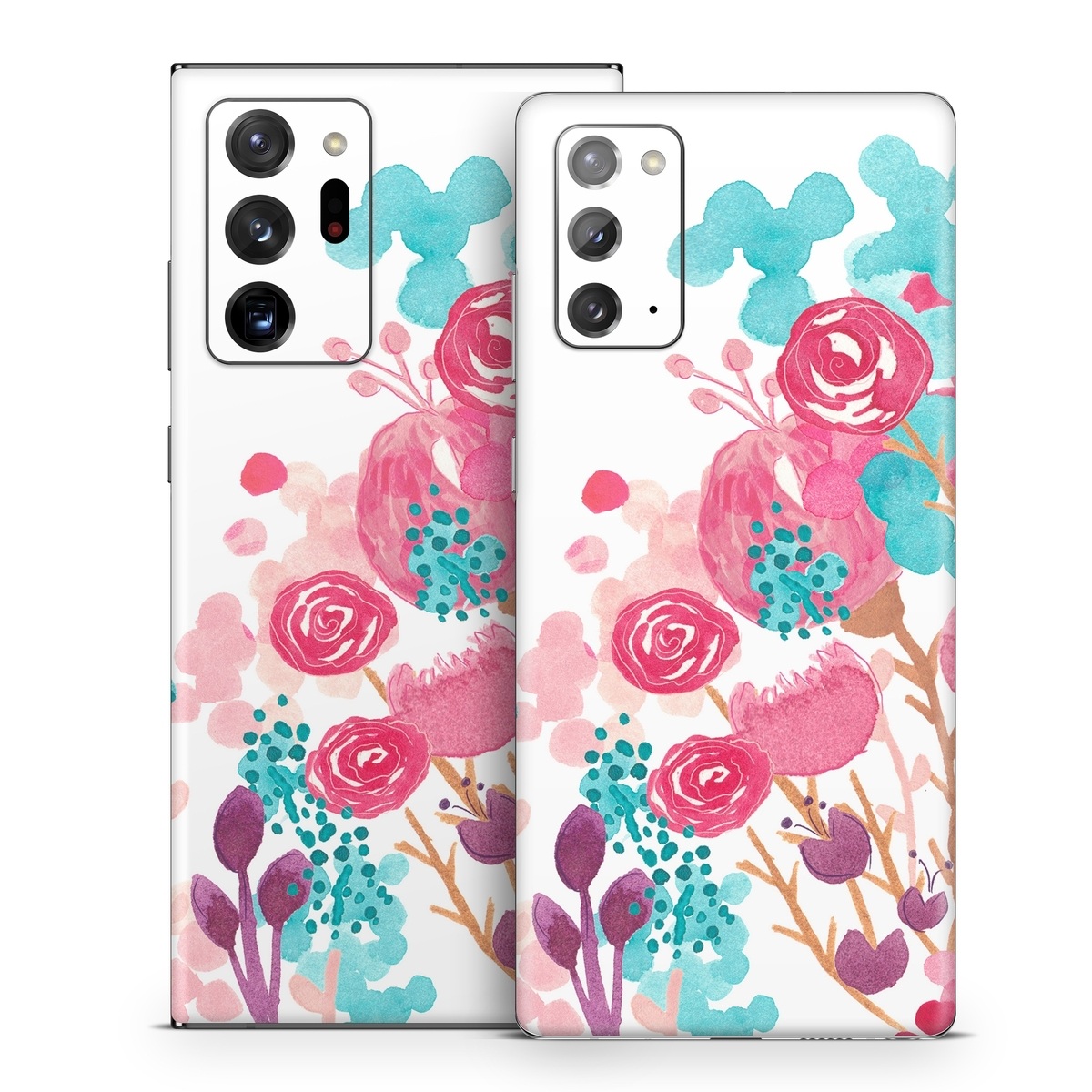 Samsung Galaxy Note 20 Series Skin design of Pink, Pattern, Design, Illustration, Clip art, Plant, Graphics, Art, with white, pink, purple, blue, red colors