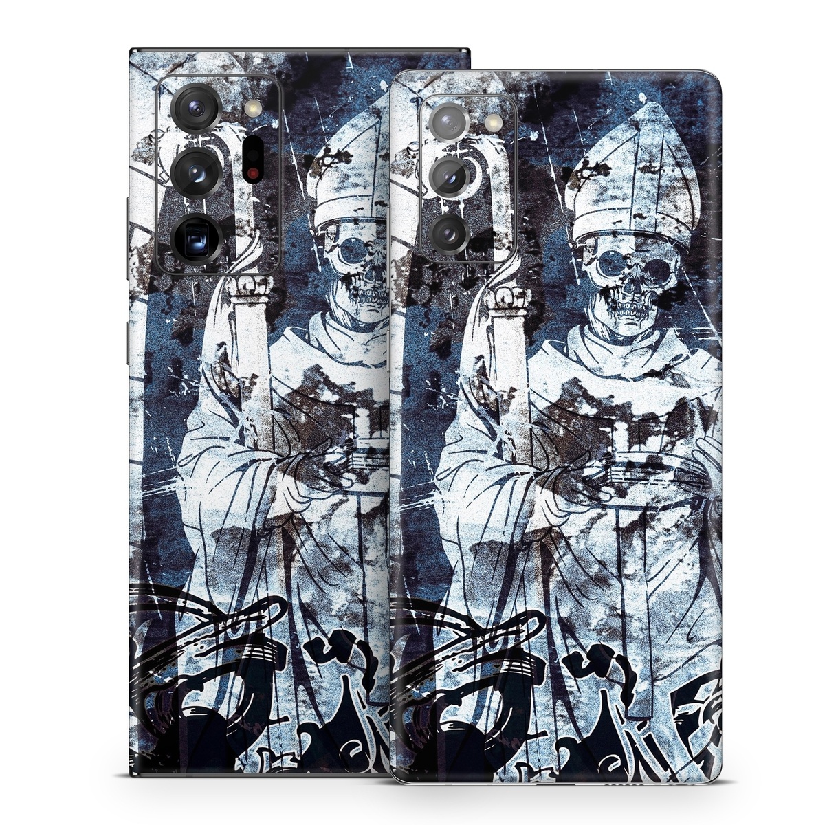 Samsung Galaxy Note 20 Series Skin design of Illustration, Art, Monochrome, Visual arts, Drawing, Black-and-white, Graphic design, Fictional character, Fiction, Sketch, with white, black, blue, gray colors