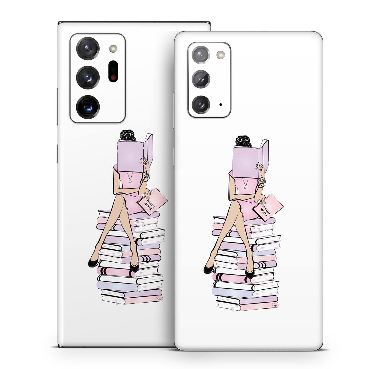 Samsung Galaxy Note 20 Series Skin design of Gesture, Art, Cartoon, Font, Drawing, Illustration, Painting, Fictional character, Animation, Diagram, with black, white, pink, purple, blue, yellow, brown colors