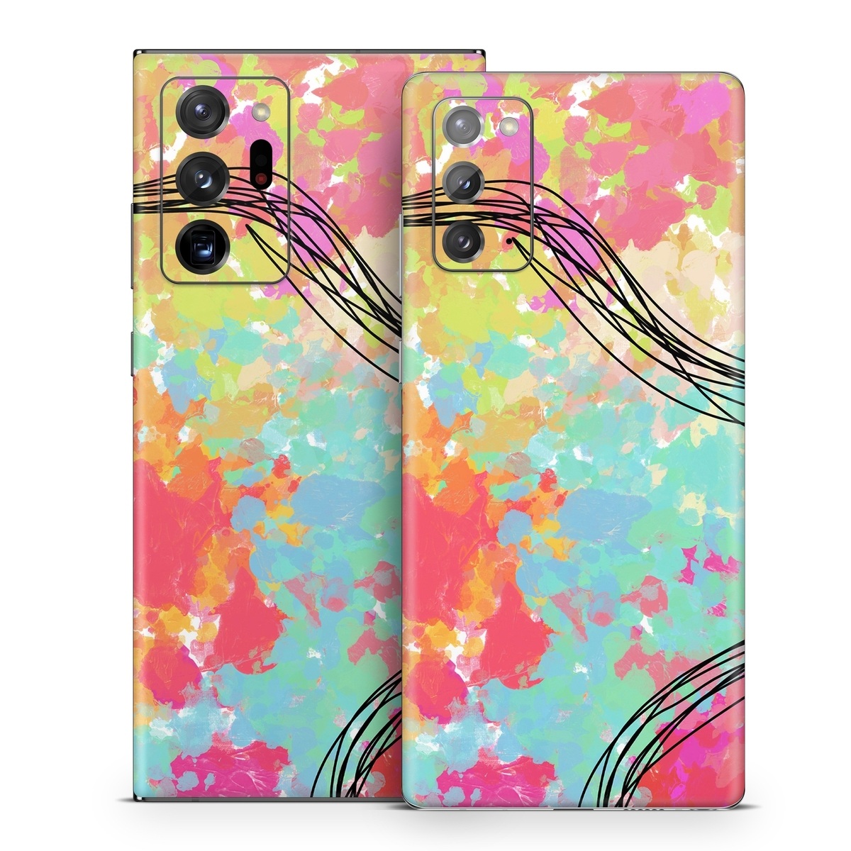 Samsung Galaxy Note 20 Series Skin design of Pattern, Line, Graphic Design, Design, Visual Arts, Art, Plant, Wallpaper, Illustration, Cg Artwork, with black, white, red, pink, blue, green, yellow, orange, brown colors