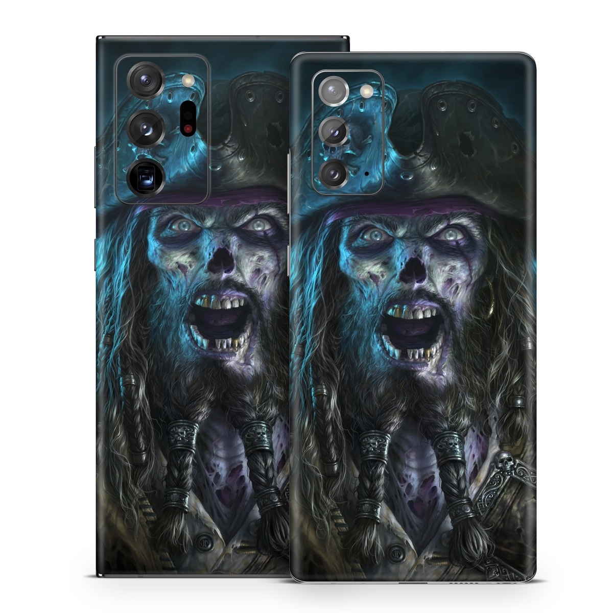 Samsung Galaxy Note 20 Series Skin design of Darkness, Illustration, Art, Ghost, Fictional character, Beard, with black, white, blue, gray colors