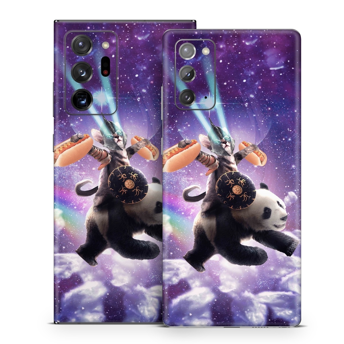 Samsung Galaxy Note 20 Series Skin design of Bear, Illustration, Outer space, Animated cartoon, Graphic design, Teddy bear, Space, Sky, Graphics, Fictional character, with black, white, blue, brown, gray, red, yellow, green, pink colors