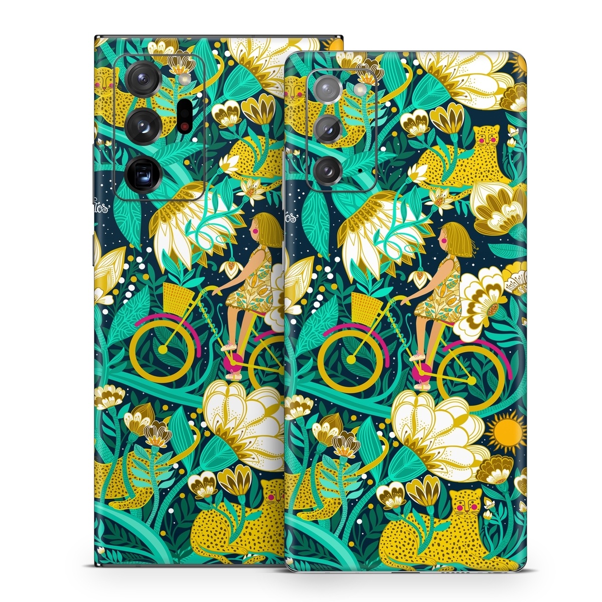 Samsung Galaxy Note 20 Series Skin design of Green, Rectangle, Plant, Aqua, Pattern, Electric blue, Art, Motif, Design, Visual arts, with green, black, blue, yellow, pink, white, red, brown colors