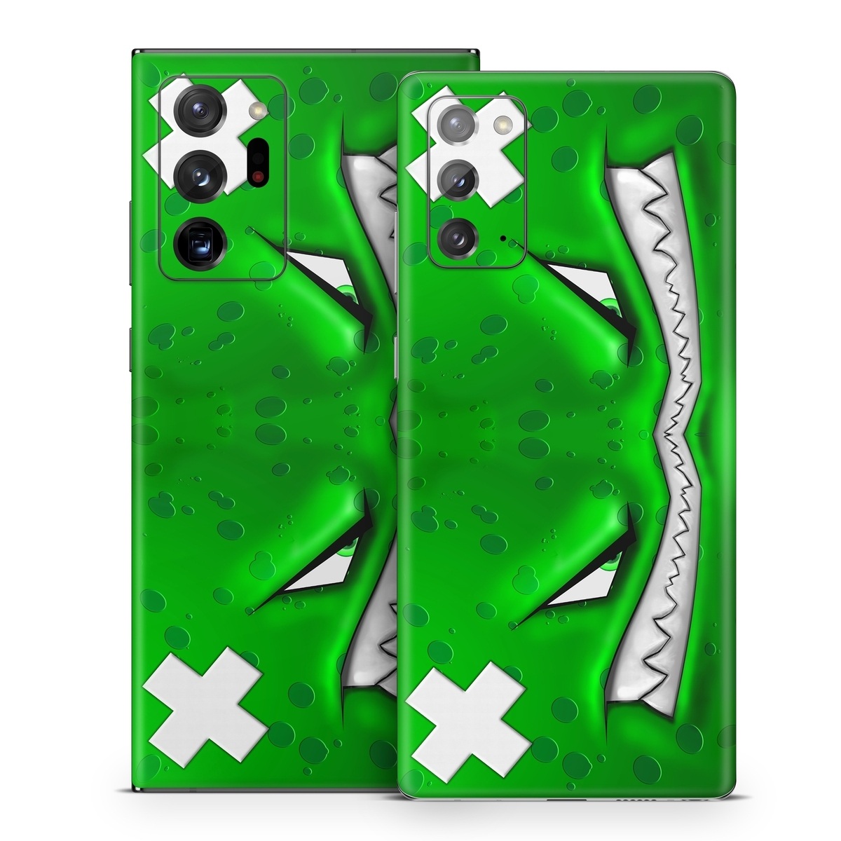Samsung Galaxy Note 20 Series Skin design of Green, Font, Animation, Logo, Graphics, Games, with green, white colors