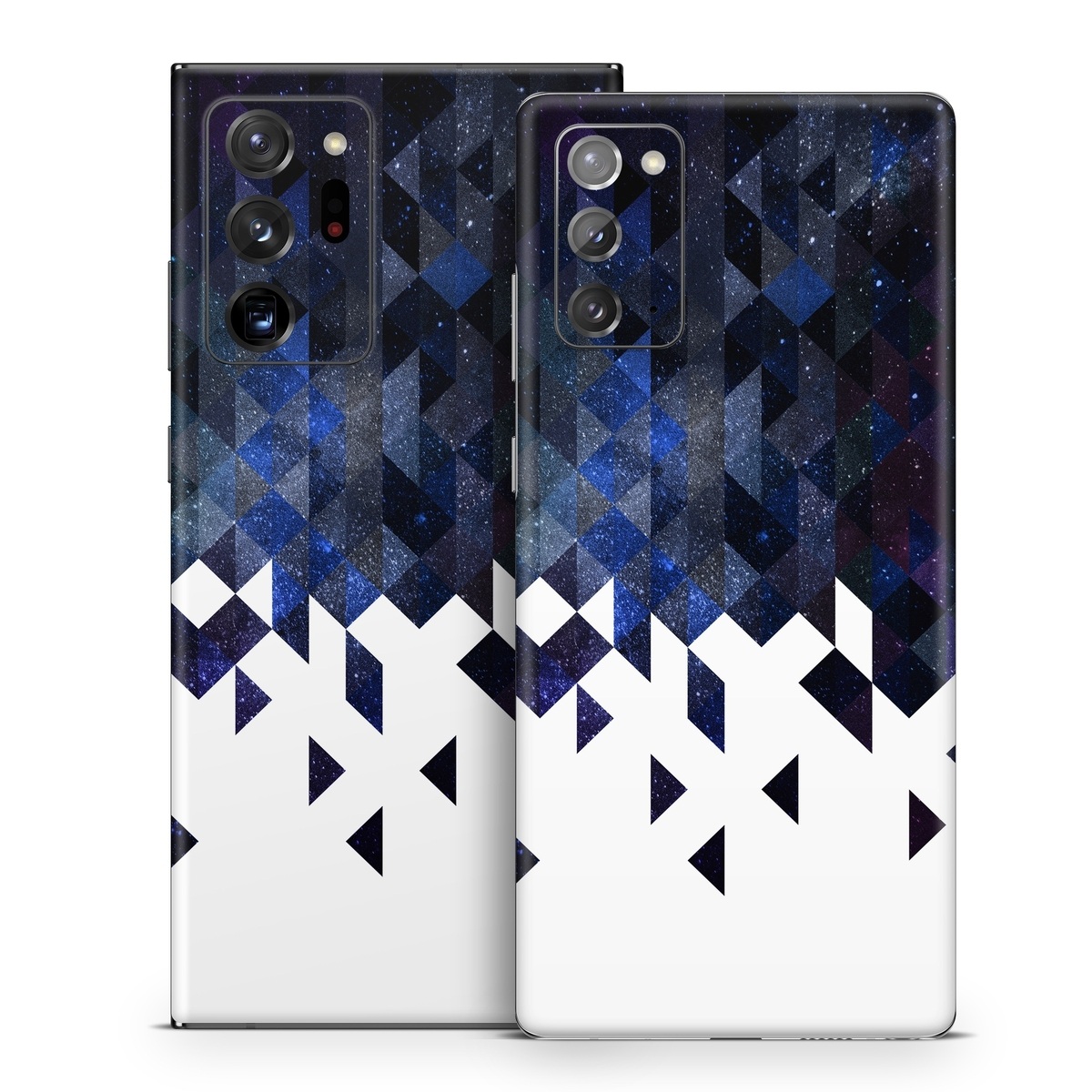 Samsung Galaxy Note 20 Series Skin design of Text, Pattern, Graphic design, Font, Purple, Design, Line, Triangle, Logo, Graphics, with black, blue, white colors