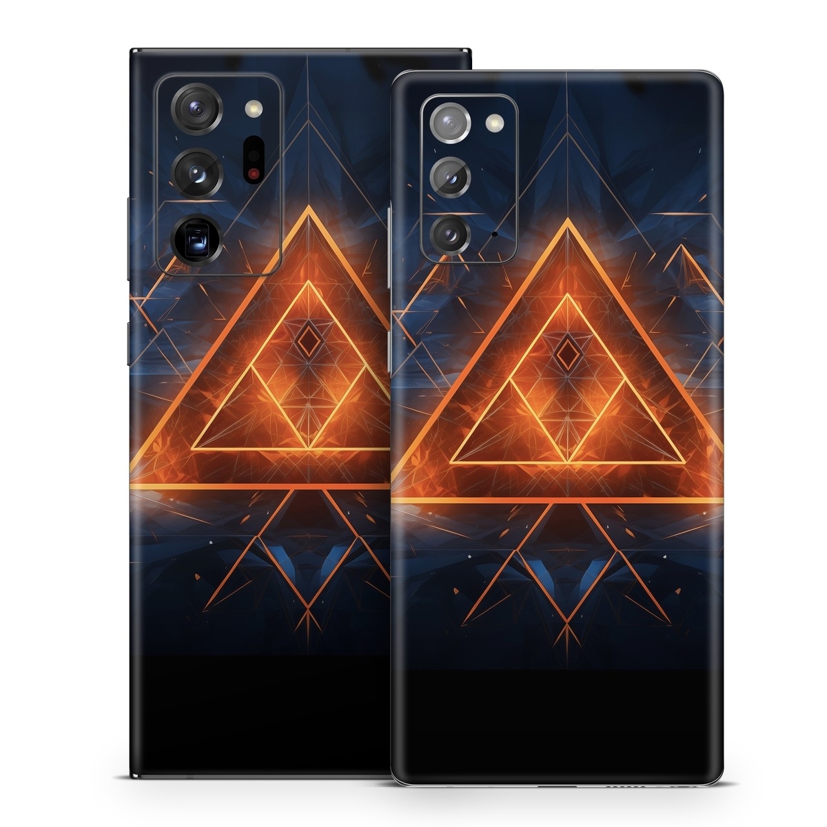 Samsung Galaxy Note 20 Series Skin design of Sky, Atmosphere, Water, Triangle, Cloud, Electricity, Astronomical object, Tree, Star, Font, with black, white, orange, yellow, red, blue colors