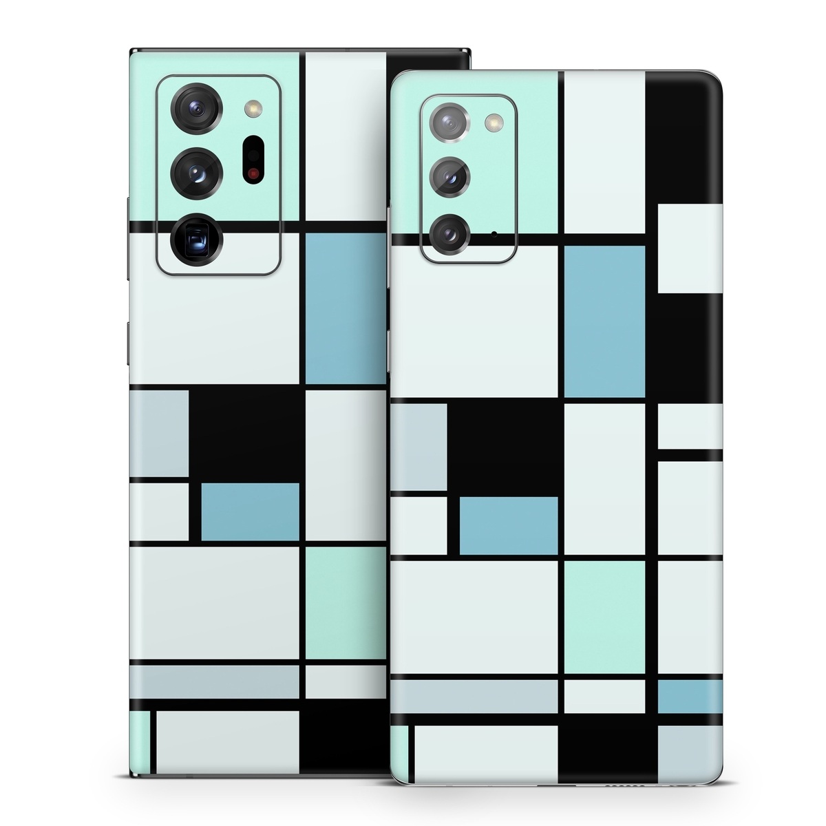 Samsung Galaxy Note 20 Series Skin design of Blue, Line, Turquoise, Pattern, Rectangle, Design, Parallel, Square, Symmetry, Tints and shades, with black, blue, green colors