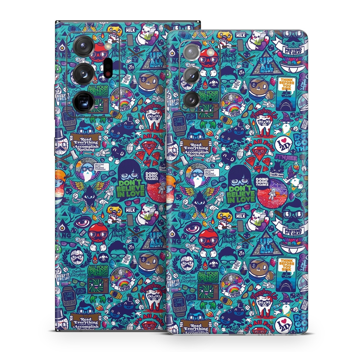 Samsung Galaxy Note 20 Series Skin design of Art, Visual arts, Illustration, Graphic design, Psychedelic art, with blue, black, gray, red, green colors