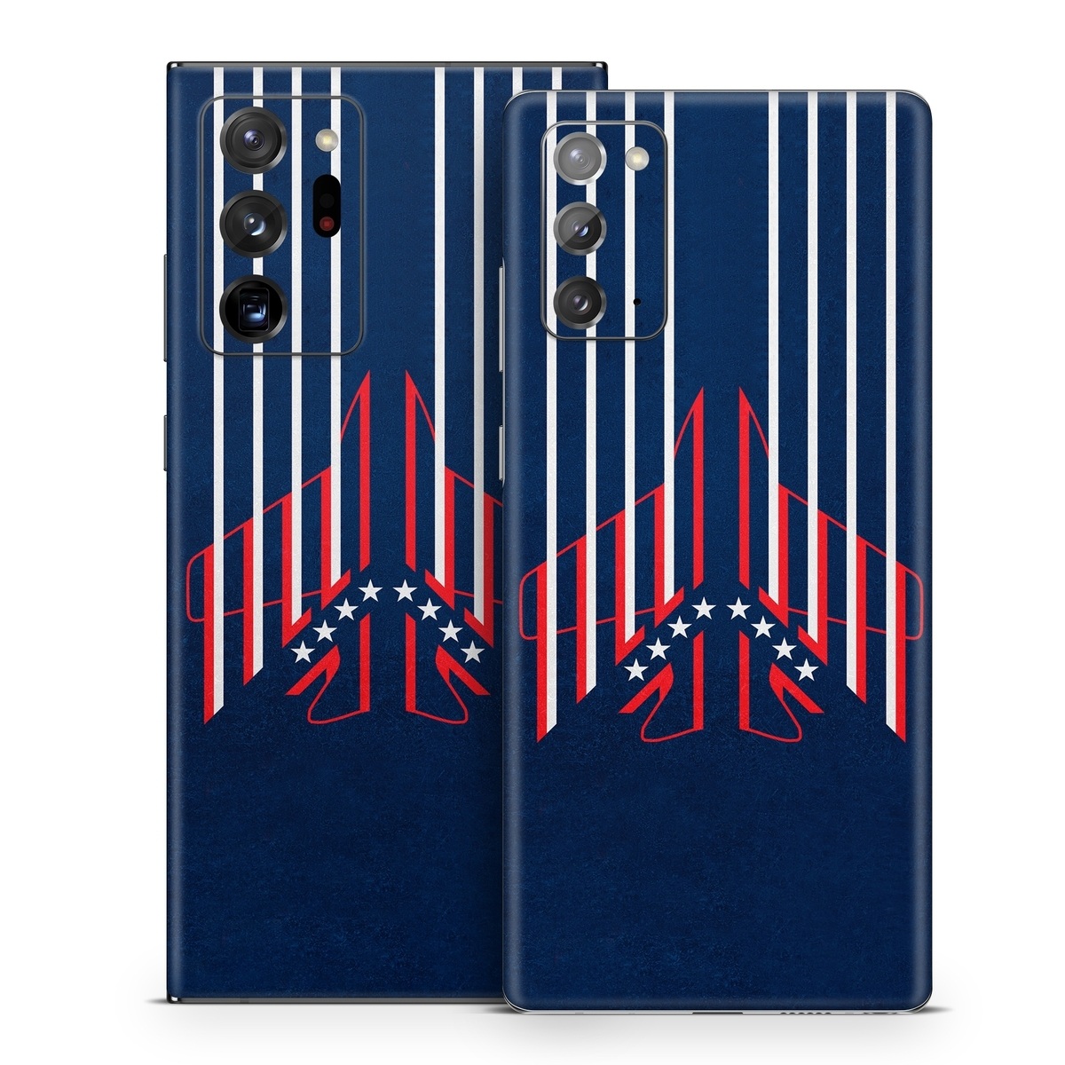 Samsung Galaxy Note 20 Series Skin design of Sleeve, Font, Motor vehicle, T-shirt, Emblem, Poster, Electric blue, Symmetry, Symbol, Pattern, with blue, red, white colors