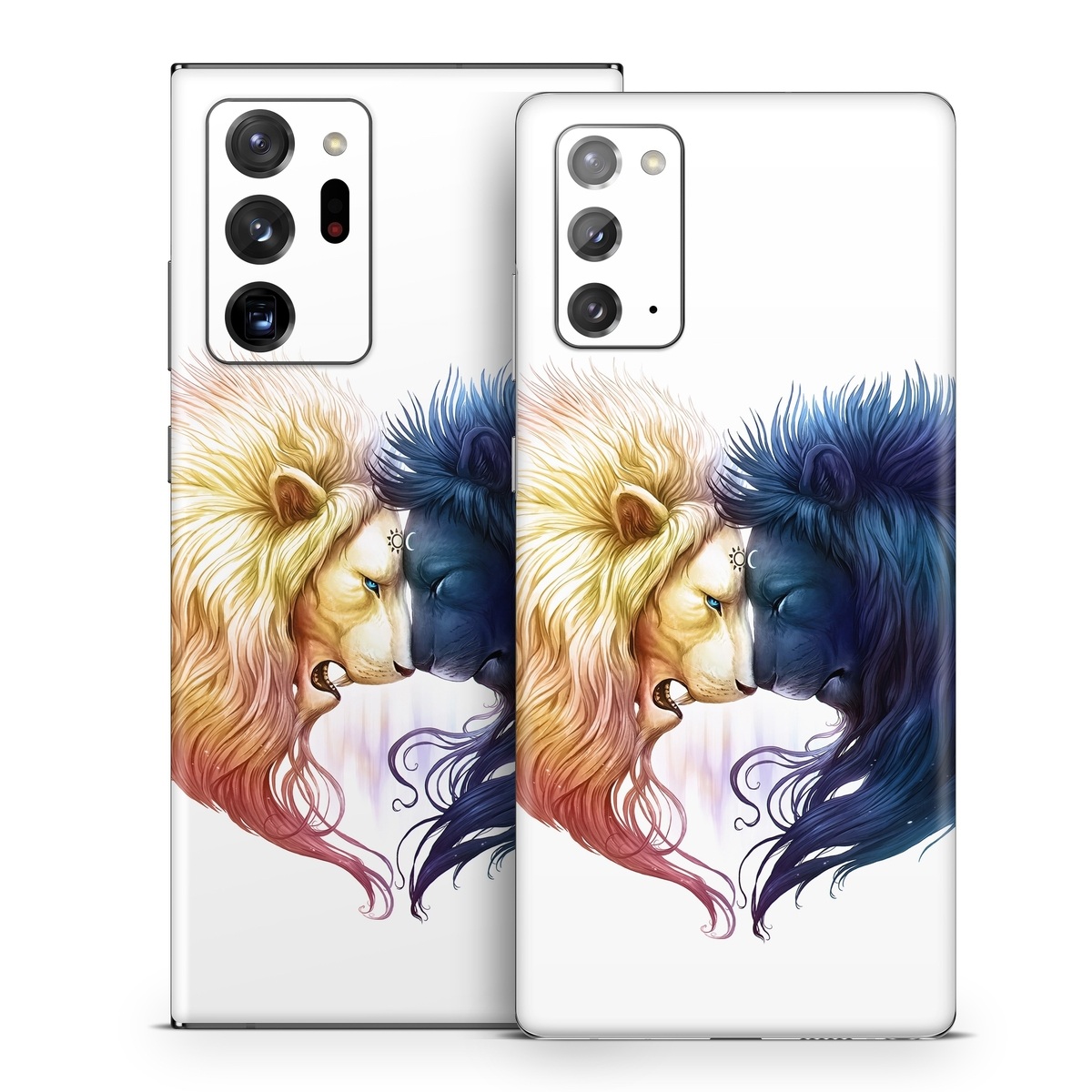Samsung Galaxy Note 20 Series Skin design of Vertebrate, Eyelash, Mammal, Ear, Gesture, Cartoon, Art, Painting, Happy, Paint, with white, black, blue, orange, yellow, red, purple colors