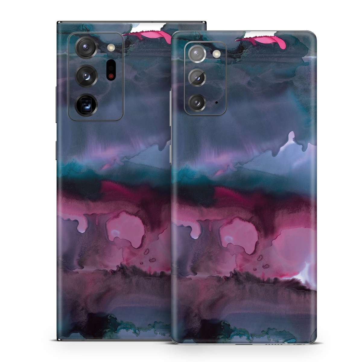 Samsung Galaxy Note 20 Series Skin design of Watercolor paint, Purple, Painting, Ice, Magenta, Sky, Art, Cloud, Paint, Modern art, with black, white, purple, blue, red colors