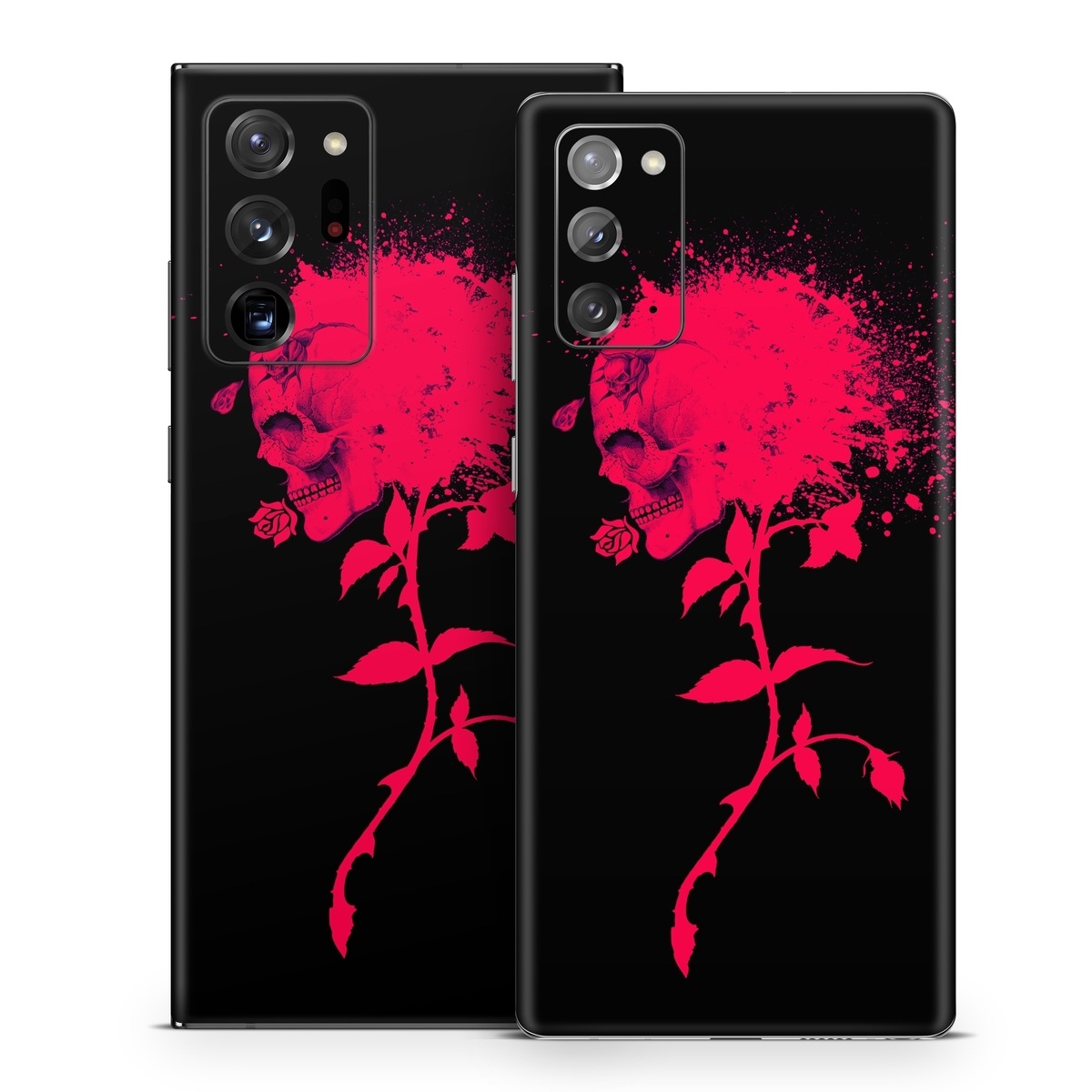 Samsung Galaxy Note 20 Series Skin design of Red, Black, Pink, Graphic design, Magenta, Visual arts, Graphics, Illustration, Plant, Art, with black, red colors