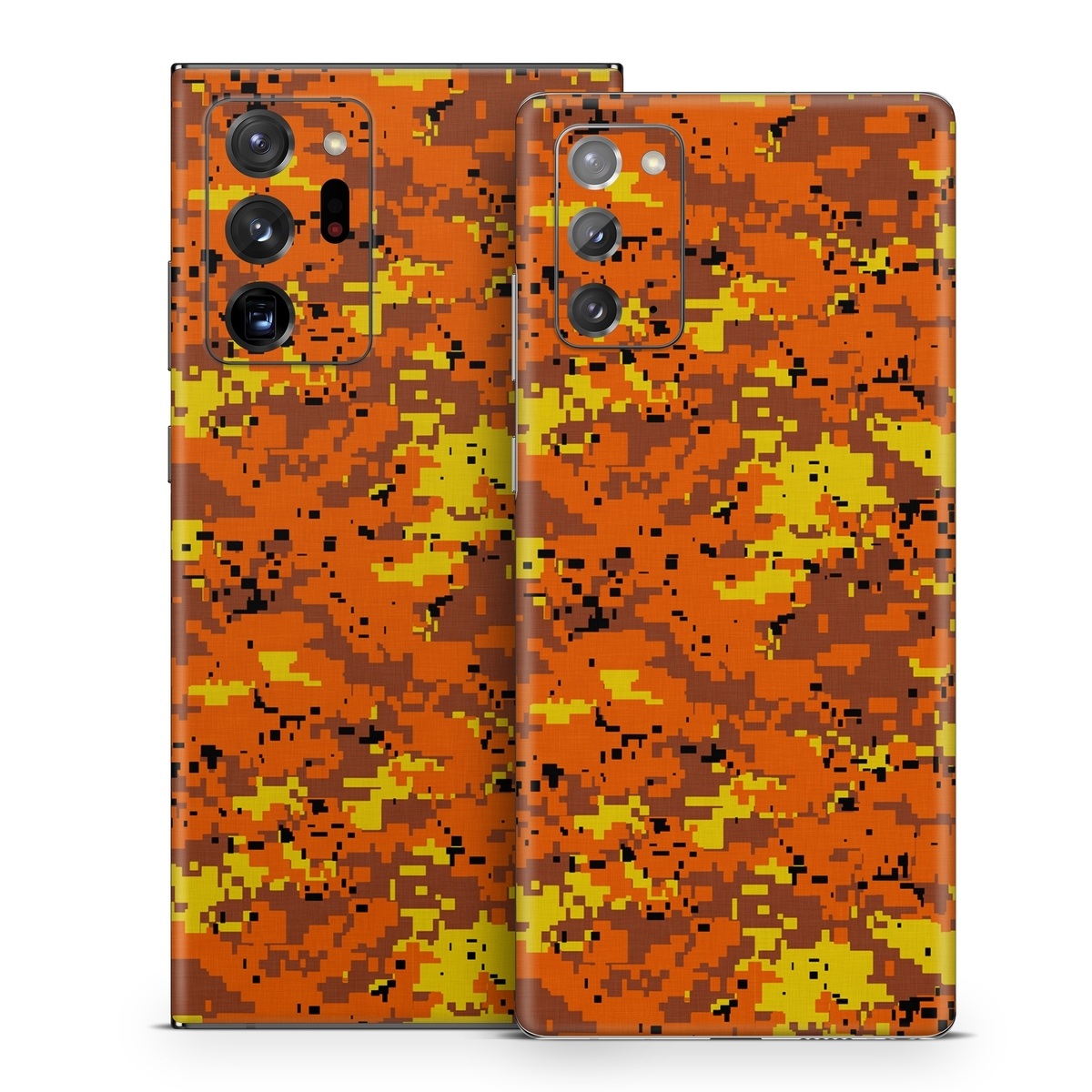 Samsung Galaxy Note 20 Series Skin design of Orange, Yellow, Leaf, Tree, Pattern, Autumn, Plant, Deciduous, with red, green, black colors