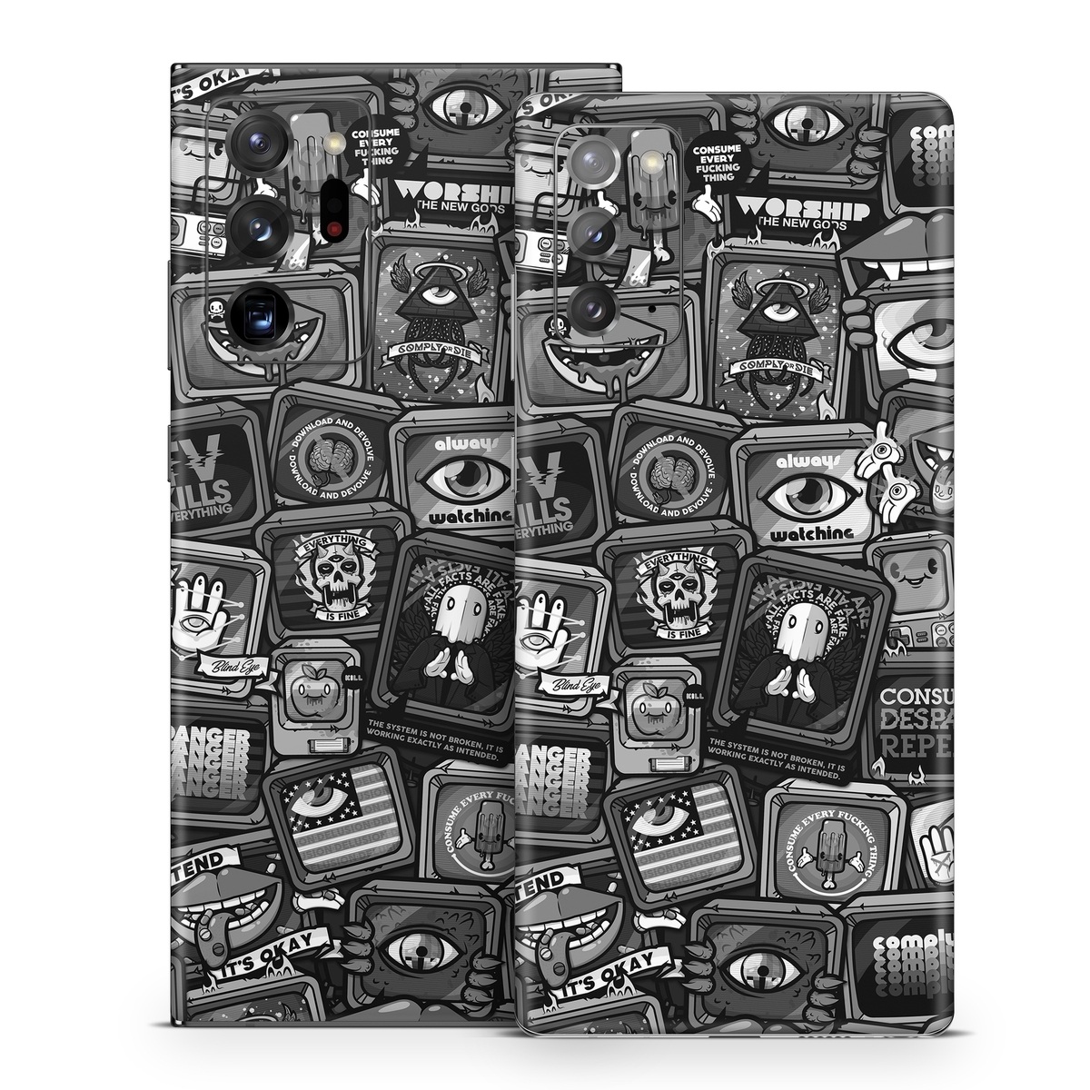 Samsung Galaxy Note 20 Series Skin design of Font, Text, Pattern, Black-and-white, Design, Photography, Stock photography, Illustration, Monochrome, Drawing, with black, white, gray colors