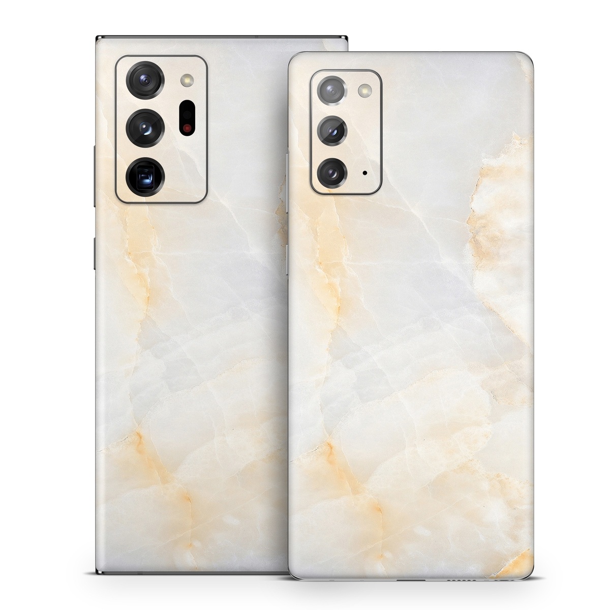 Samsung Galaxy Note 20 Series Skin design of White, Textile, Flooring, Marble, Paper, Pattern, Fashion accessory, Tile, with white, orange, black, yellow colors