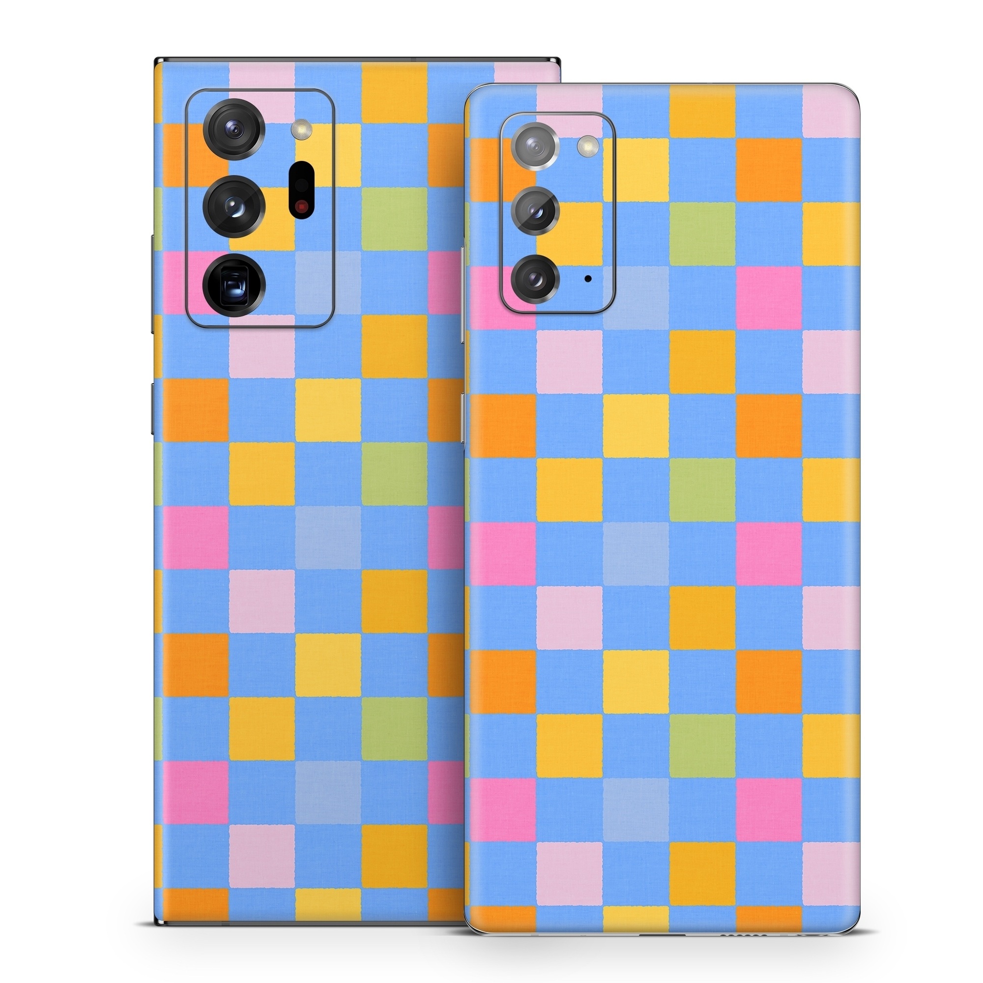 Samsung Galaxy Note 20 Series Skin design of Rectangle, Azure, Textile, Orange, Aqua, Font, Symmetry, Magenta, Tints and shades, Parallel, with blue, yellow, orange, green, pink colors