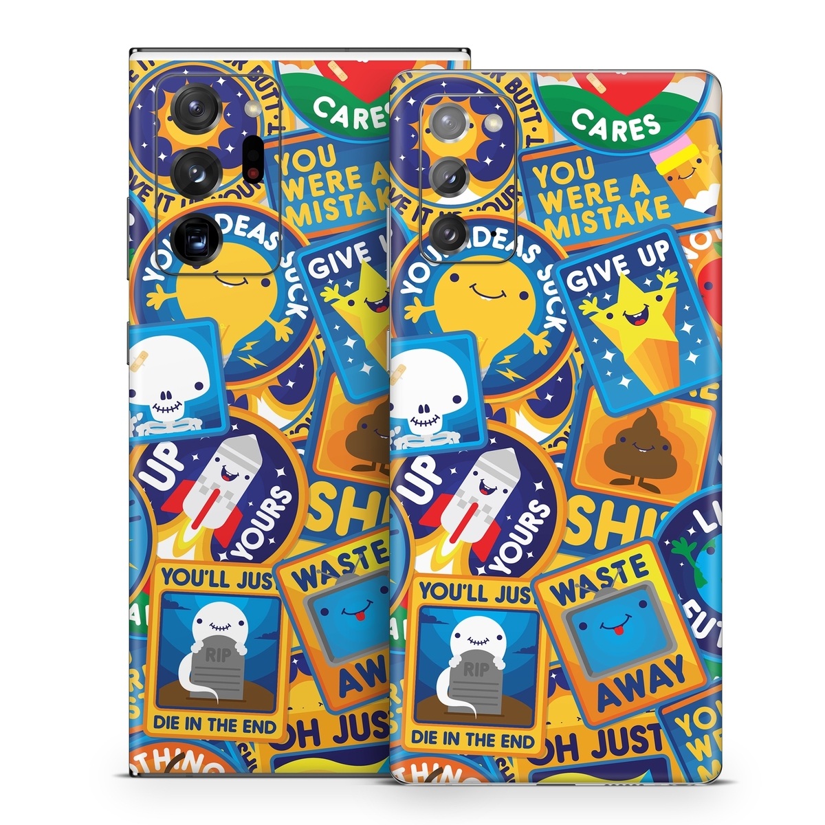 Samsung Galaxy Note 20 Series Skin design of Pattern, Visual arts, Design, Art, Mosaic, Psychedelic art, with blue, yellow, orange, white, green, red, gray colors