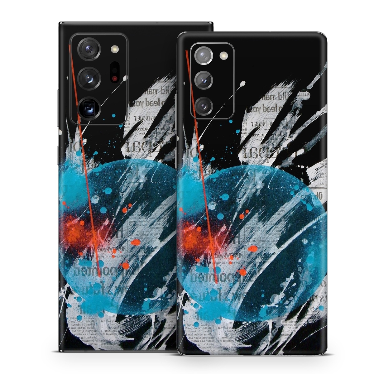 Samsung Galaxy Note 20 Series Skin design of Graphic design, Illustration, Graphics, Design, Art, Space, World, with black, gray, blue, red colors