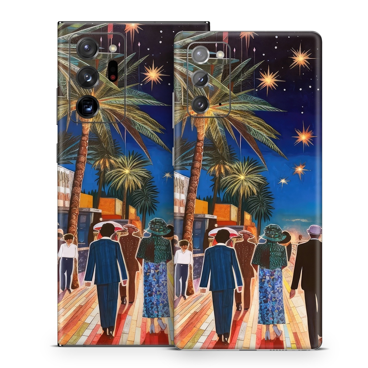 Samsung Galaxy Note 20 Series Skin design of Photograph, Sky, World, Light, Tree, Leisure, Line, Fun, Travel, People, with blue, black, yellow, orange, red, green, brown, black colors