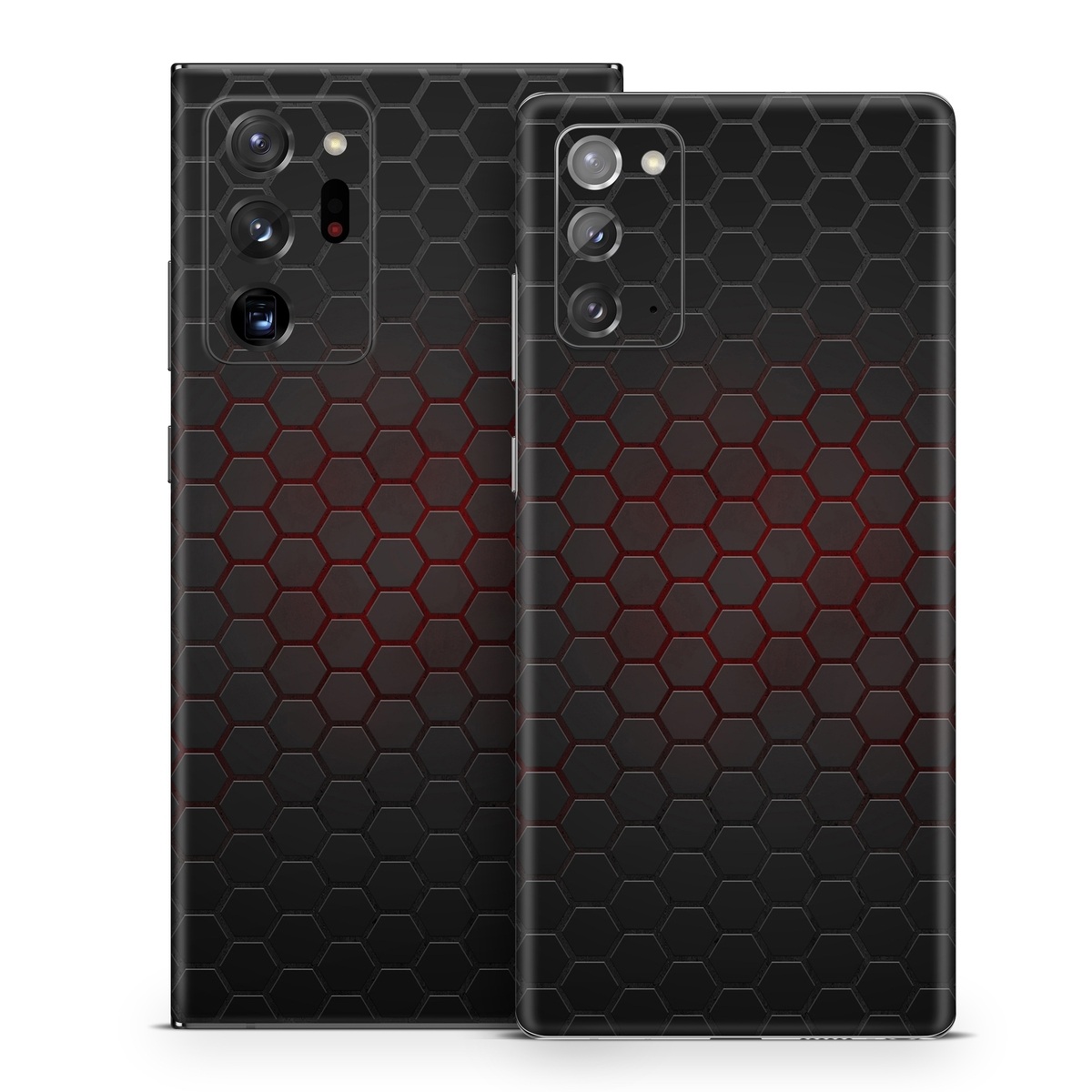 Samsung Galaxy Note 20 Series Skin design of Black, Pattern, Metal, Design, Mesh, Carbon, Space, Wallpaper, with black, red colors