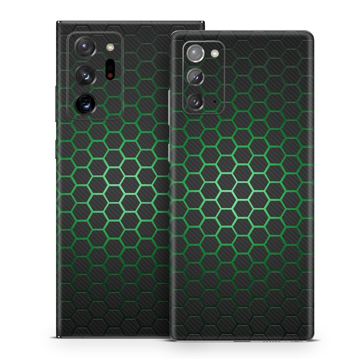 Samsung Galaxy Note 20 Series Skin design of Pattern, Metal, Design, Carbon, Space, Circle, with black, gray, green colors