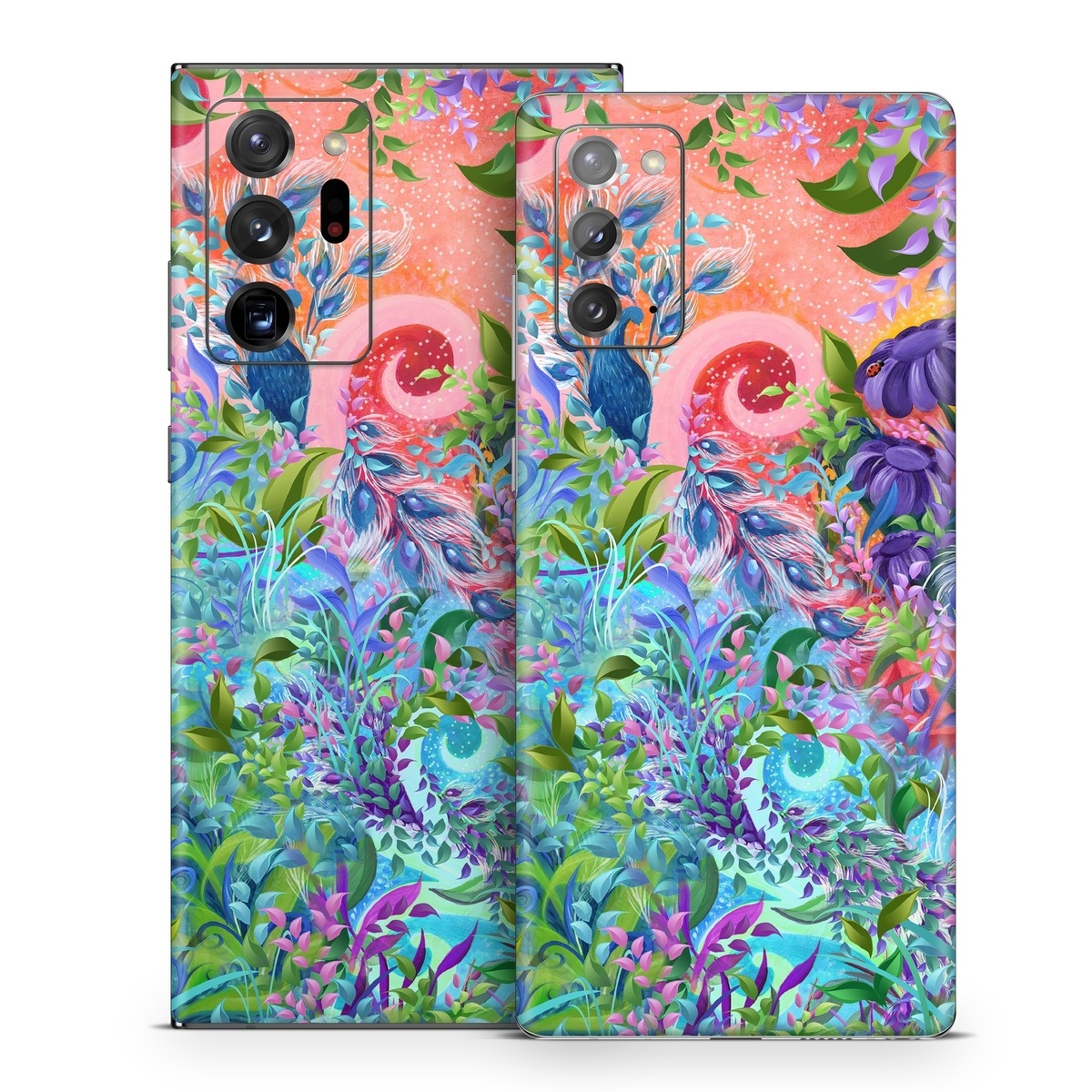 Samsung Galaxy Note 20 Series Skin design of Psychedelic art, Painting, Art, Acrylic paint, Pattern, Modern art, Visual arts, Textile, Design, Organism, with gray, blue, green, pink colors