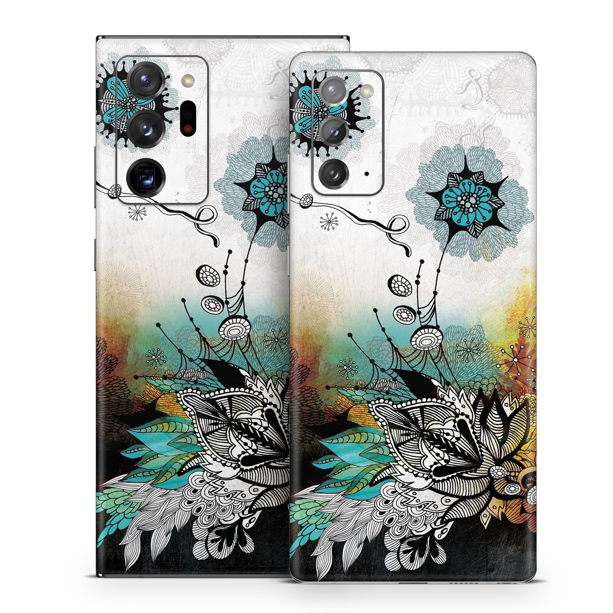 Samsung Galaxy Note 20 Series Skin design of Graphic design, Illustration, Art, Design, Visual arts, Floral design, Font, Graphics, Modern art, Painting, with black, gray, red, green, blue colors