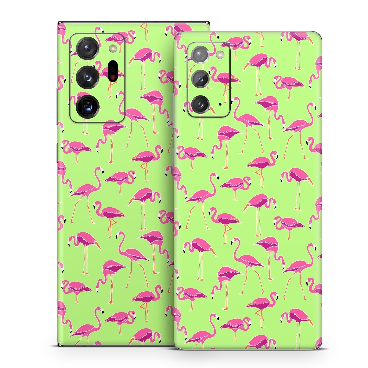 Samsung Galaxy Note 20 Series Skin design of Pink, Green, Red, Pattern, Wrapping paper, Textile, Design, Flamingo, Line, with pink, green colors