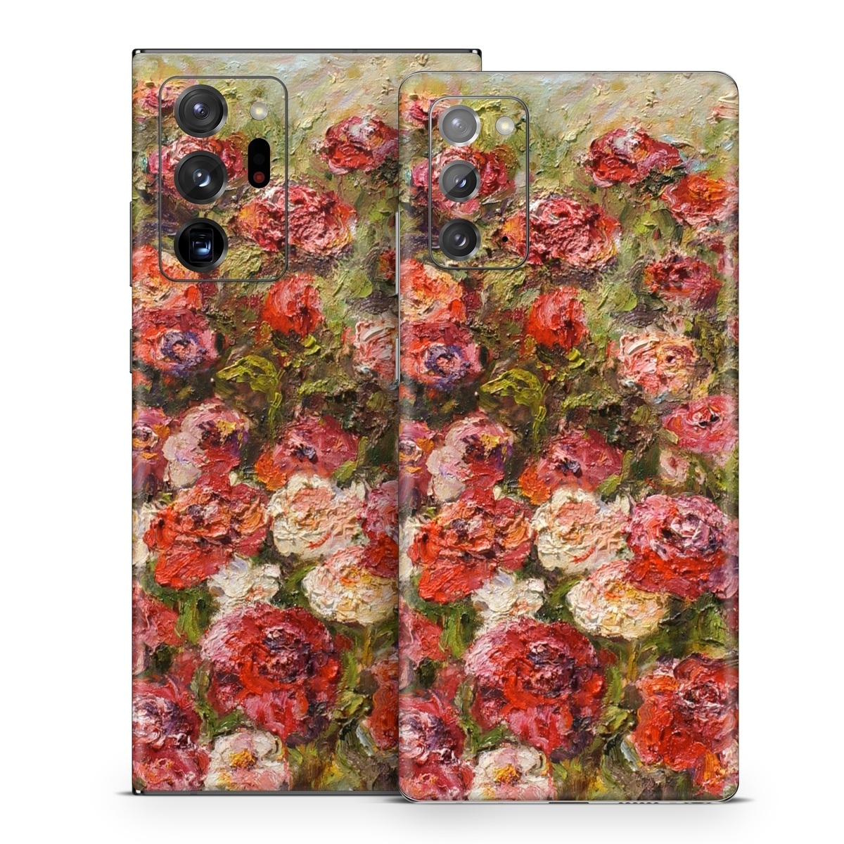 Samsung Galaxy Note 20 Series Skin design of Flower, Garden roses, Rose, Plant, Floribunda, Flowering plant, Rosa × centifolia, Rose family, Botany, Petal, with red, black, green, gray colors