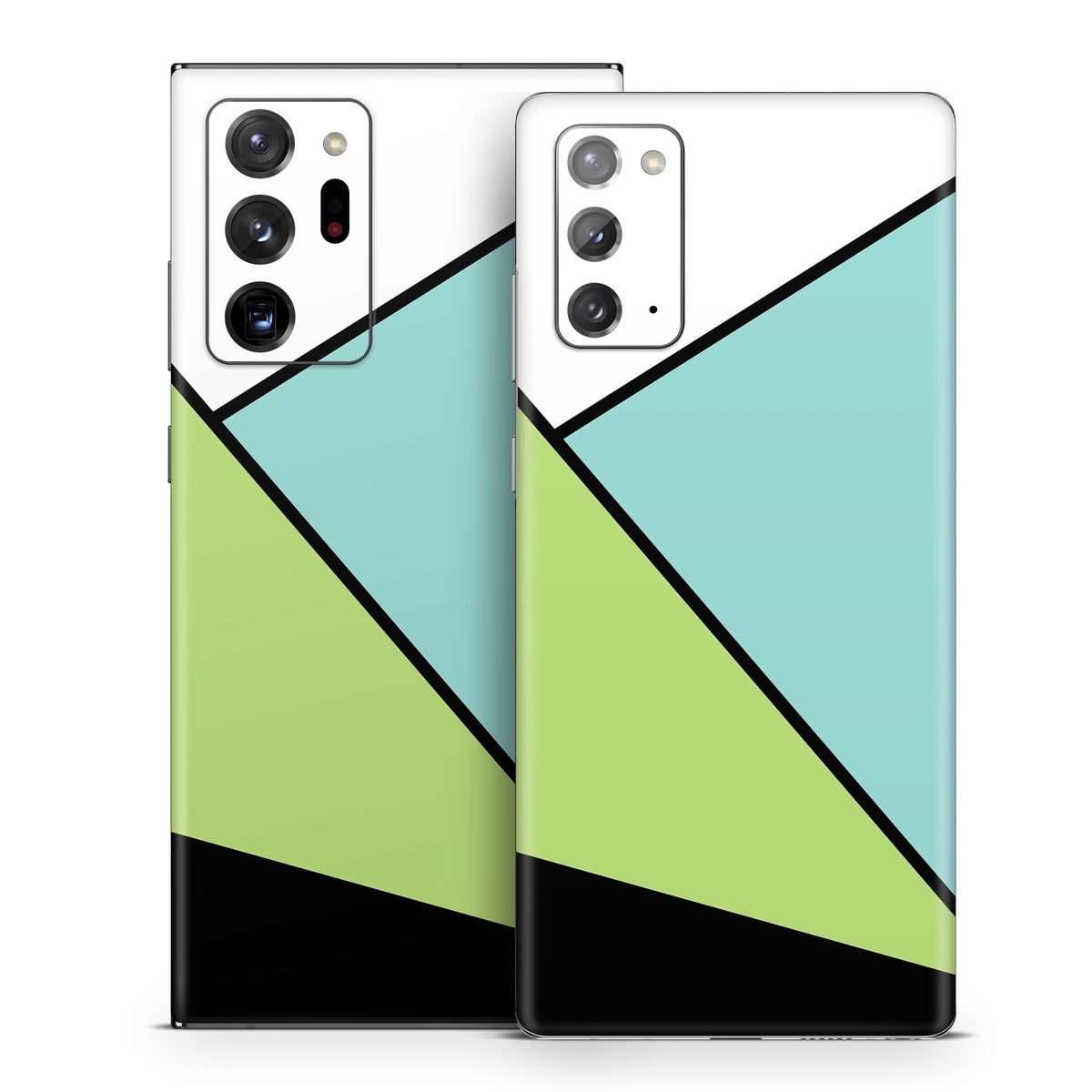 Samsung Galaxy Note 20 Series Skin design of Green, Line, Blue, Triangle, Design, Parallel, Pattern, Graphic design, Slope, with white, black, green, blue colors