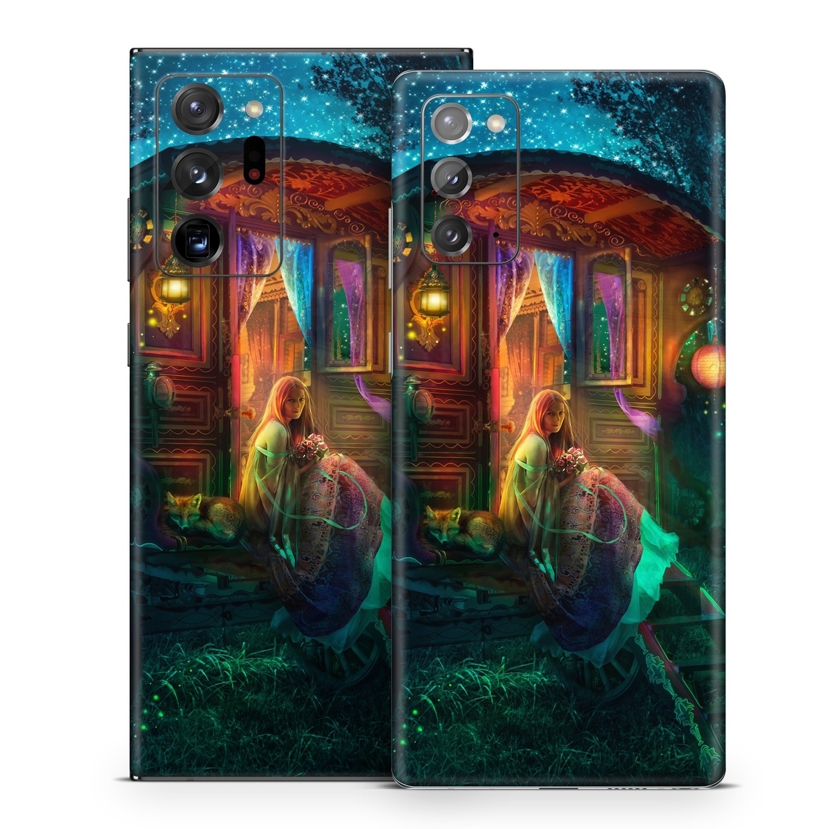 Samsung Galaxy Note 20 Series Skin design of Illustration, Adventure game, Darkness, Art, Digital compositing, Fictional character, Games, with black, red, blue, green colors
