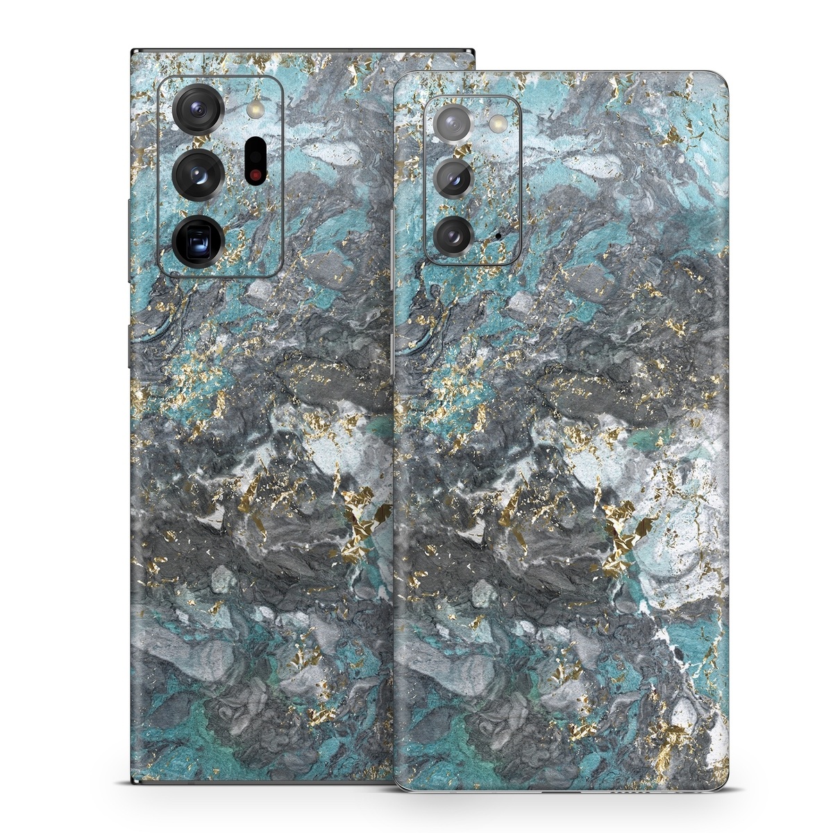 Samsung Galaxy Note 20 Series Skin design of Blue, Turquoise, Green, Aqua, Teal, Geology, Rock, Painting, Pattern, with black, white, gray, green, blue colors