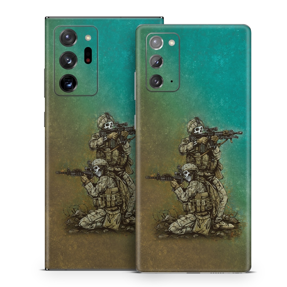 Samsung Galaxy Note 20 Series Skin design of Art, Sculpture, Landscape, Illustration, Visual arts, Wood, Drawing, Fictional character, Soil, Circle, with blue, green, white, gray, brown colors