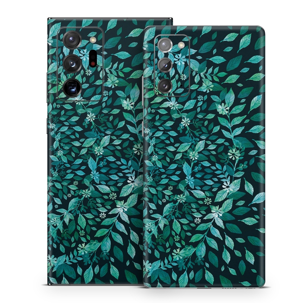 Samsung Galaxy Note 20 Series Skin design of Green, Aqua, Organism, Turquoise, Natural environment, Teal, Marine biology, Water, Leaf, Plant, with black, green, white colors
