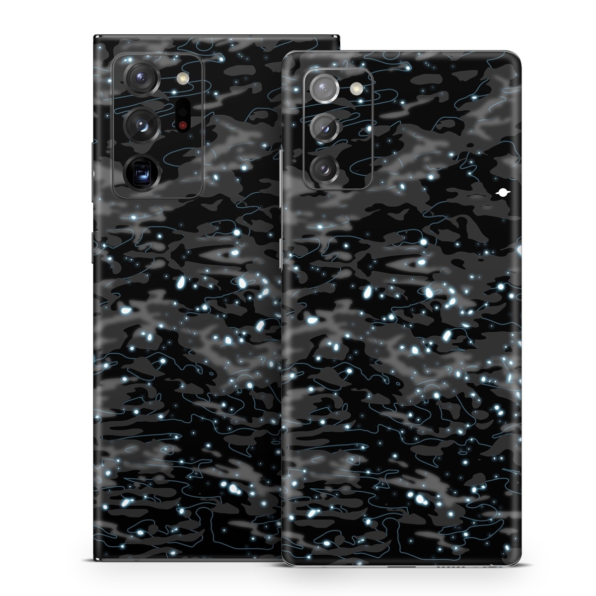 Samsung Galaxy Note 20 Series Skin design of Black, Water, Space, Black-and-white, Granite, with blue, white, gray, blue colors